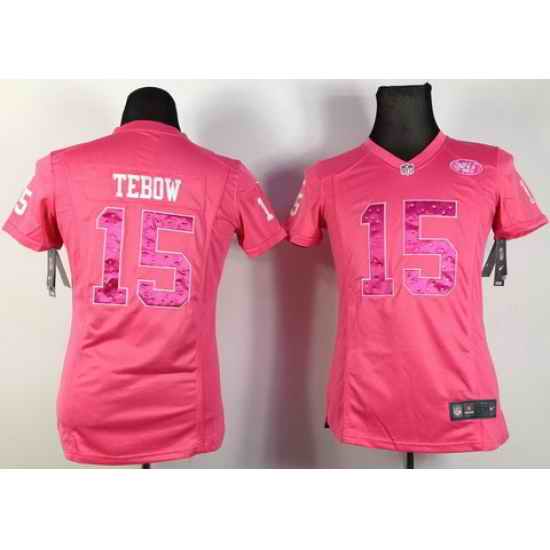 Women Nike New York Jets 15 Tim Tebow Pink NFL Jerseys